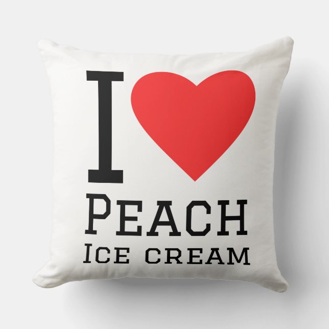 Coussin J'adore la glace aux pêches (Recto)