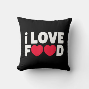 Coussin J'adore la nourriture Cadeau drôle pour les amateu