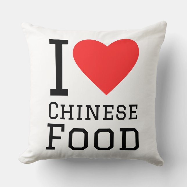 Coussin J'adore la nourriture chinoise (Recto)