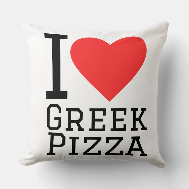 Coussin J'adore la pizza grecque (Recto)
