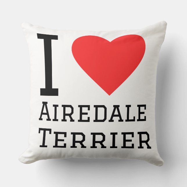 Coussin J'adore l'Airedale terrier (Recto)
