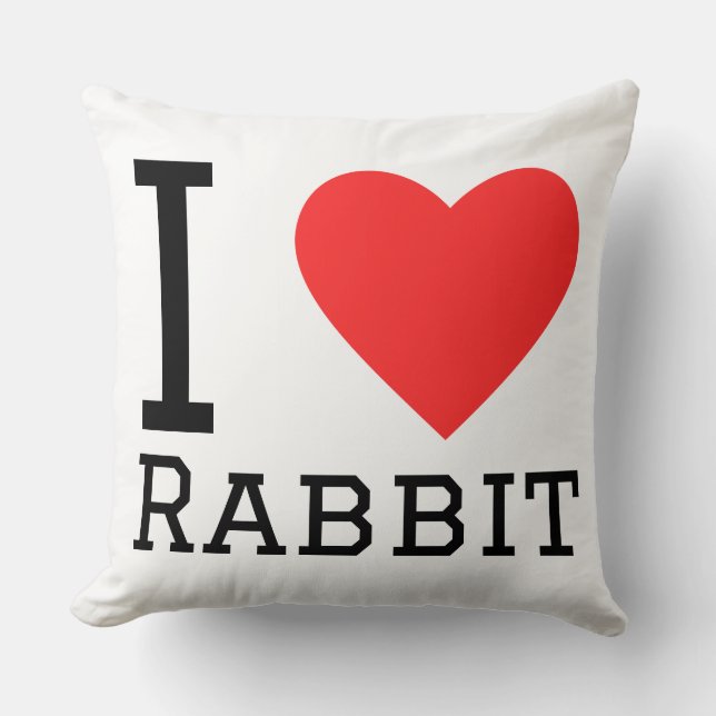 Coussin J'adore lapin  (Recto)