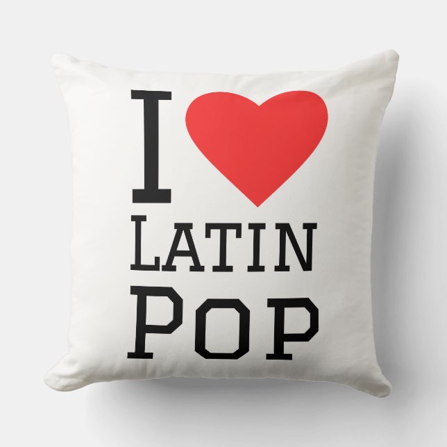 Coussin J'adore Latin pop carré sticker (Recto)