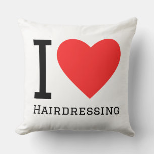 Coussin J'adore l'autocollant carré de coiffure
