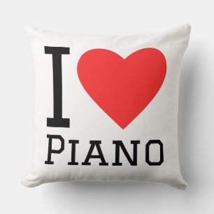 Coussin J'adore l'autocollant carré de piano