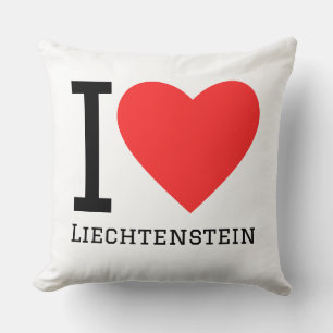 Coussin J'adore l'autocollant carré du Liechtenstein