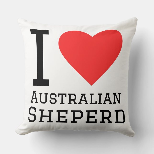 Coussin J'adore le berger Australien  (Recto)