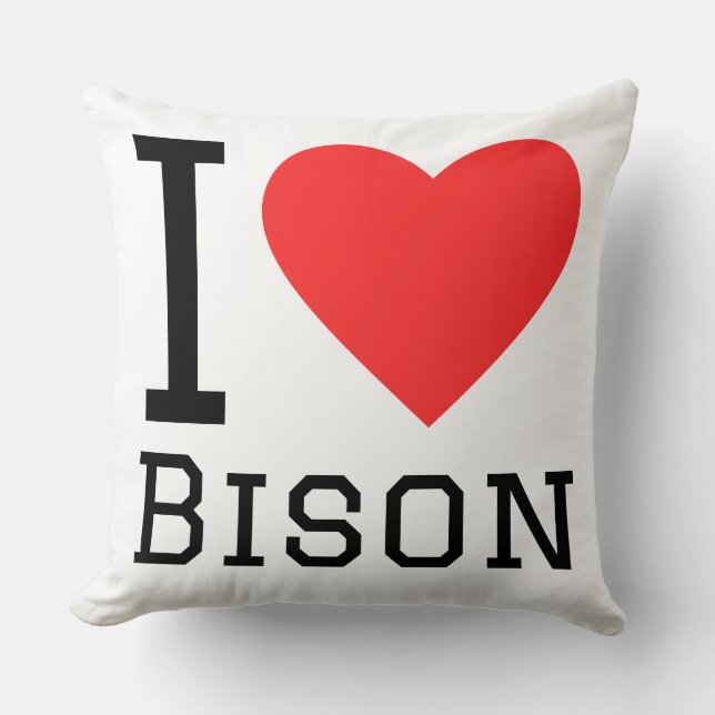 Coussin J'adore le bison (Recto)