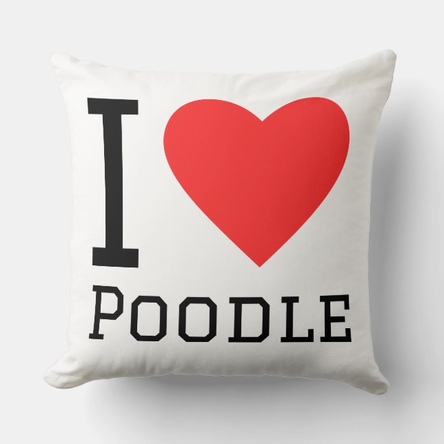Coussin J'adore le caniche (Recto)