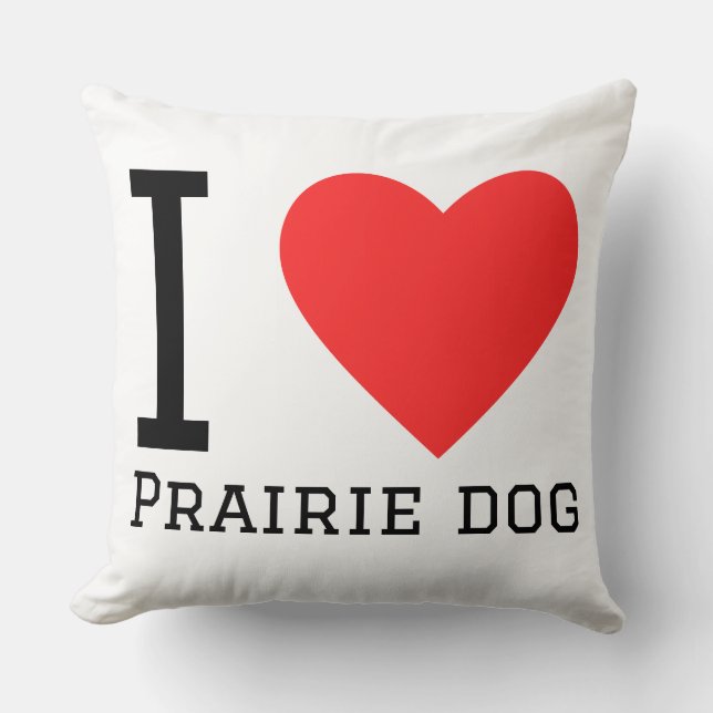 Coussin J'adore le chien de prairie (Recto)
