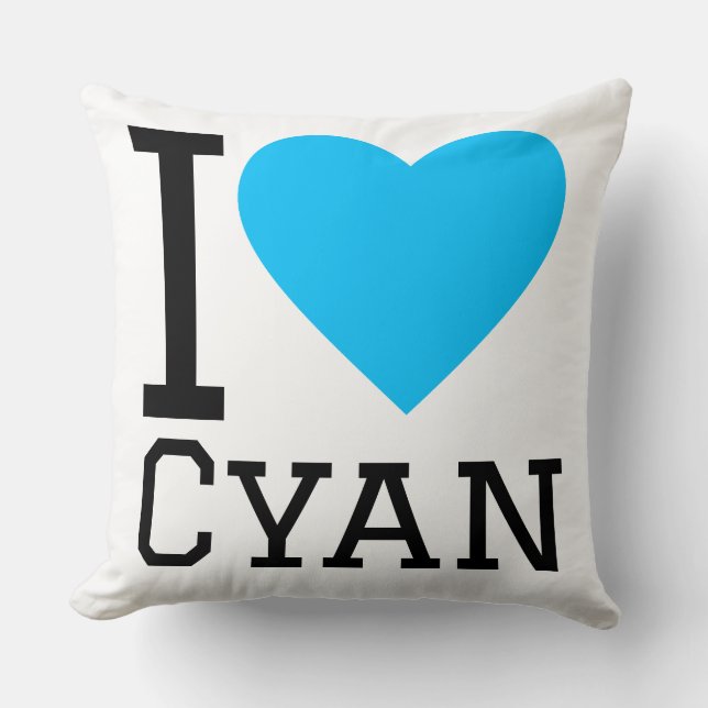 Coussin J'adore le cyan (Recto)