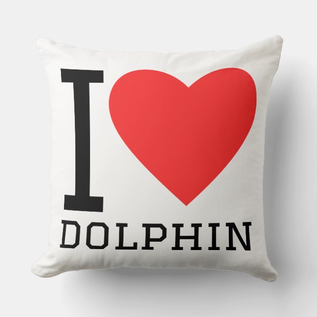 Coussin J'adore le dauphin  (Recto)