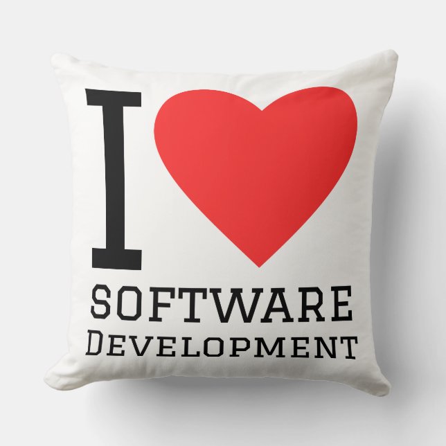 Coussin J'adore le développement de logiciels (Recto)