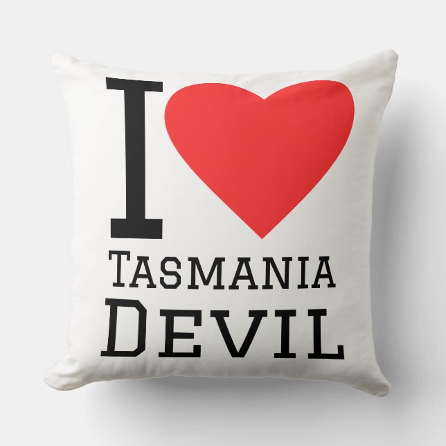 Coussin J'adore le diable de Tasmanie  (Recto)