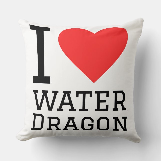 Coussin J'adore le dragon d'eau (Recto)