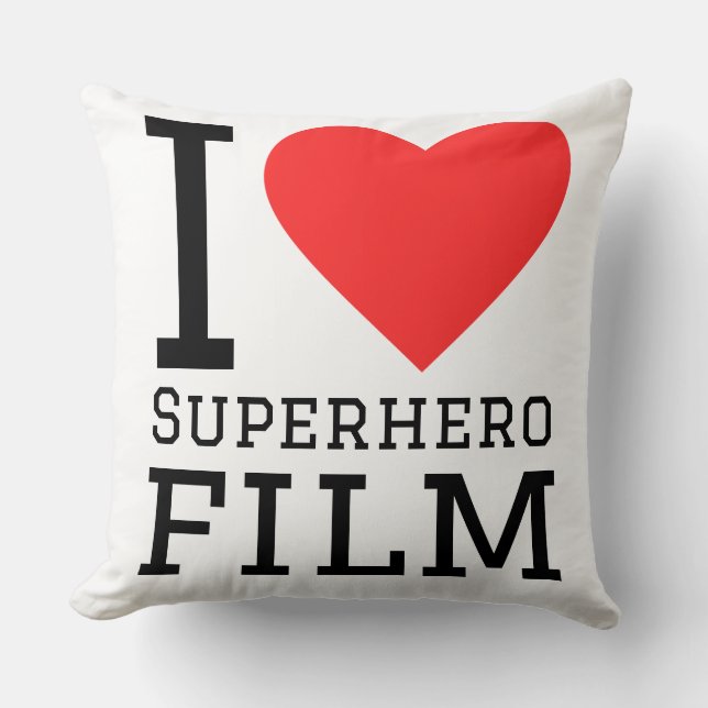 Coussin J'adore le film de super-héros (Recto)