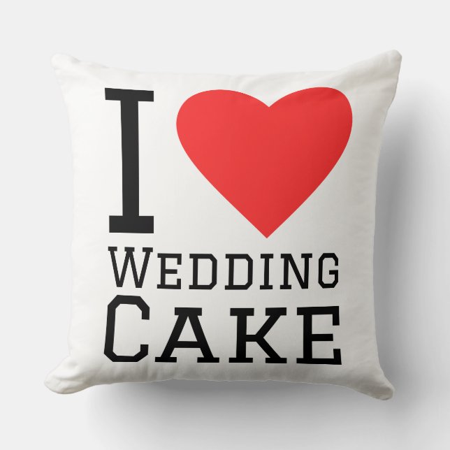 Coussin J'adore le gâteau de mariage  (Recto)