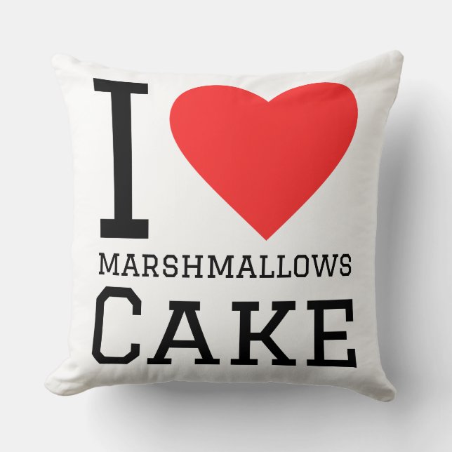 Coussin J'adore le gâteau de marshmallow  (Recto)