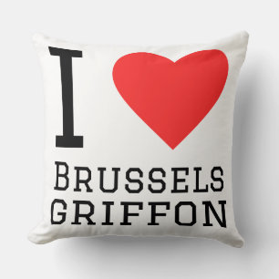 Coussin J'adore le griffon bruxellois