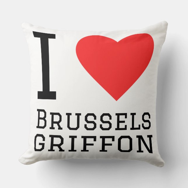 Coussin J'adore le griffon bruxellois  (Recto)