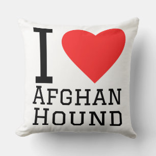 Coussin J'adore le lévrier afghan 
