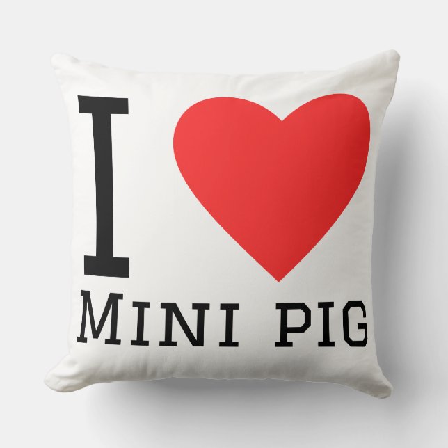 Coussin J'adore le mini cochon (Recto)