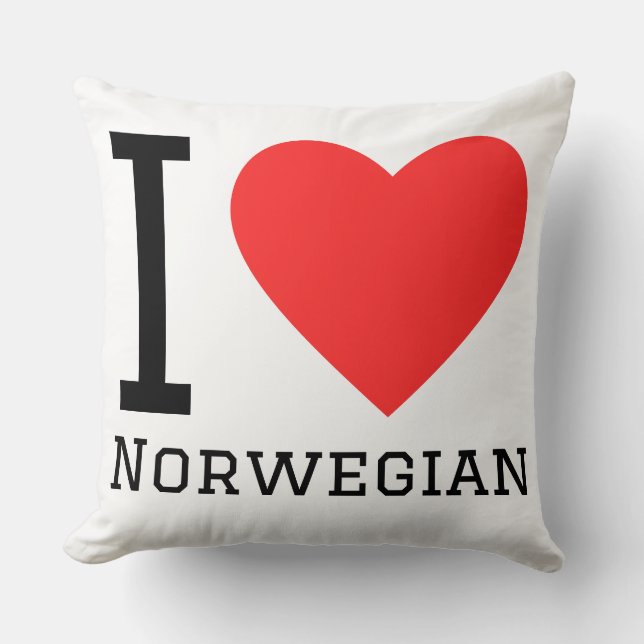 Coussin J'adore le norvégien  (Recto)
