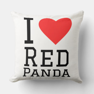 Coussin J'adore le panda roux
