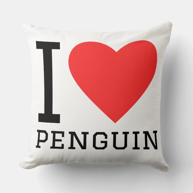 Coussin J'adore le pingouin (Recto)