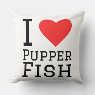 Coussin J'adore le poisson toutou