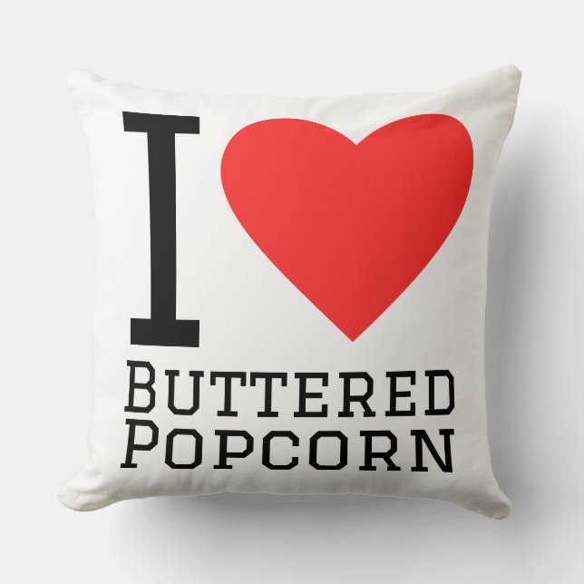 Coussin J'adore le pop-corn au beurre (Recto)