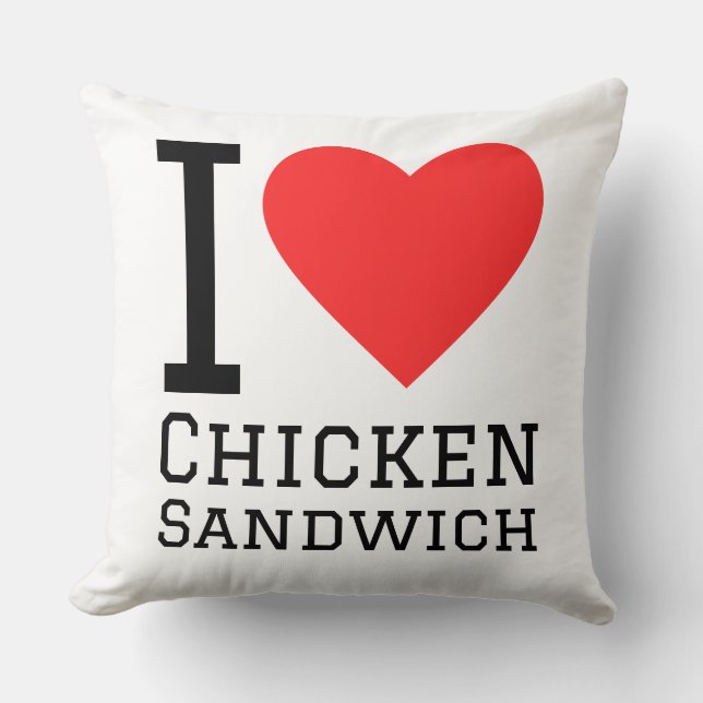 Coussin J'adore le sandwich au poulet (Recto)