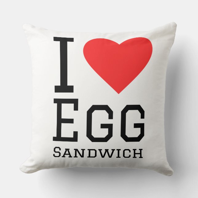 Coussin J'adore le sandwich aux œufs (Recto)