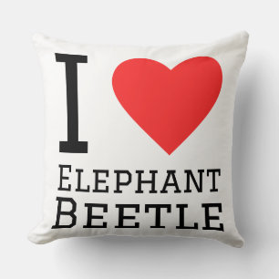 Coussin J'adore le scarabée éléphant
