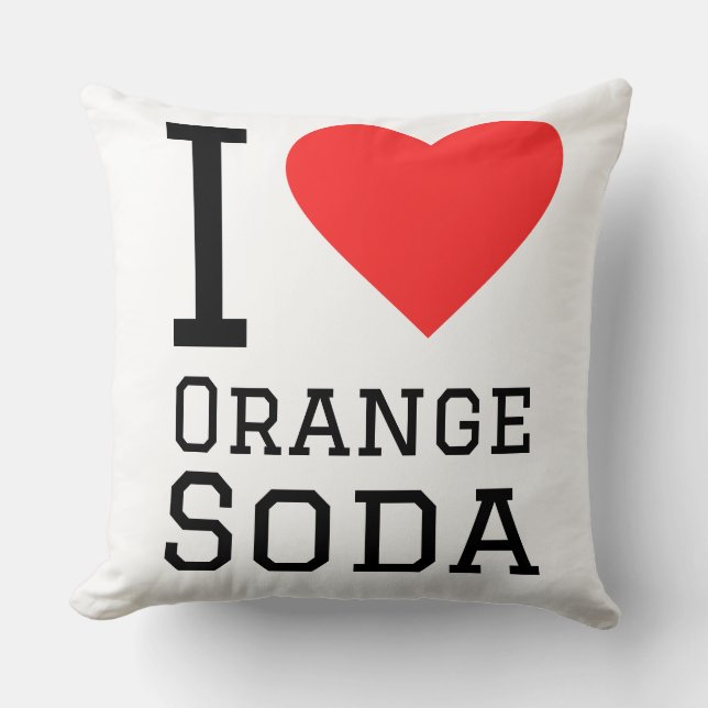 Coussin J'adore le soda à l'orange (Recto)