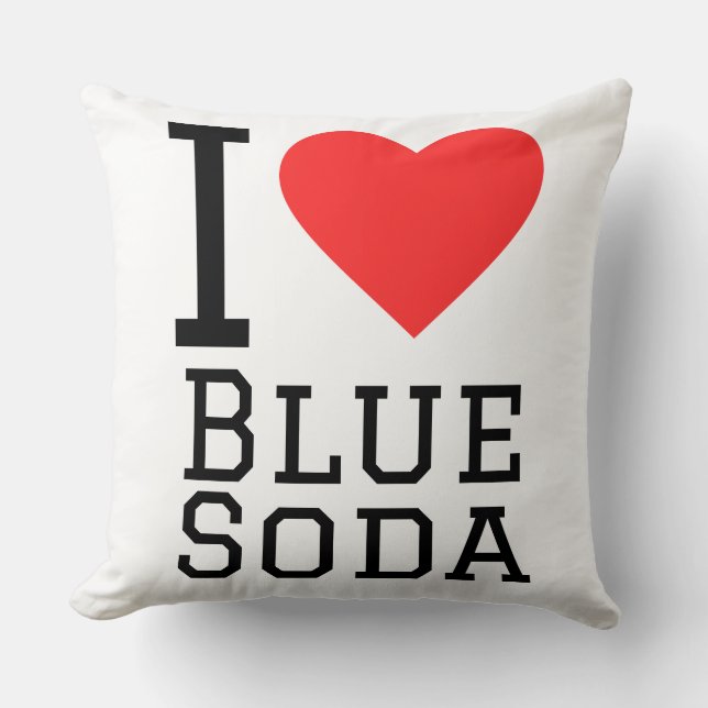 Coussin J'adore le soda bleu (Recto)