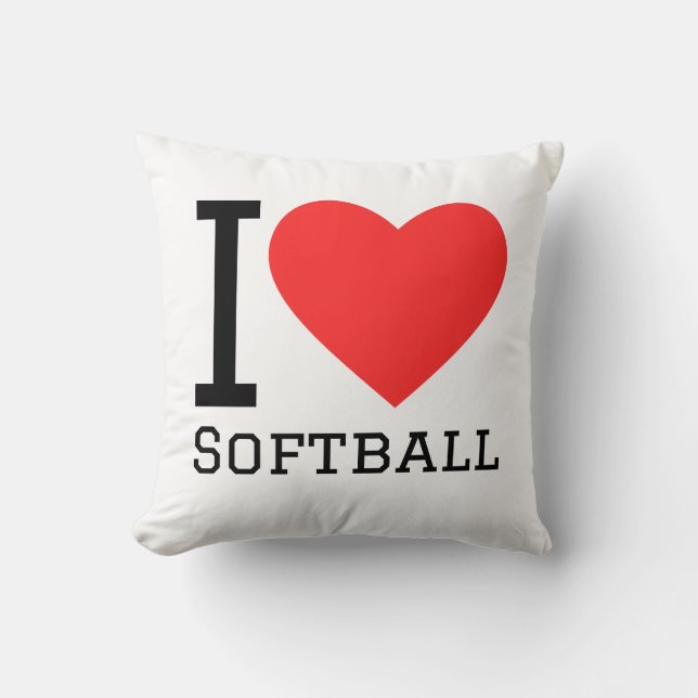Coussin J'adore le softball (Recto)