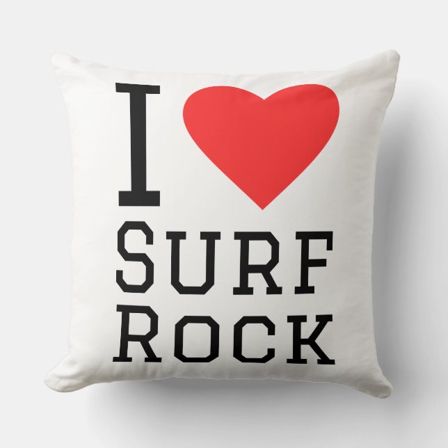 Coussin J'adore le surf rock (Recto)