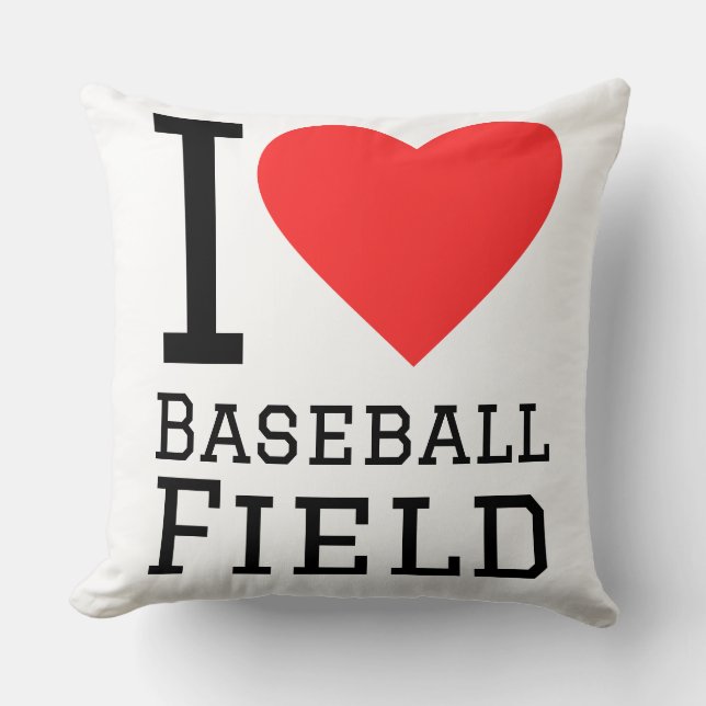 Coussin J'adore le terrain de baseball (Recto)