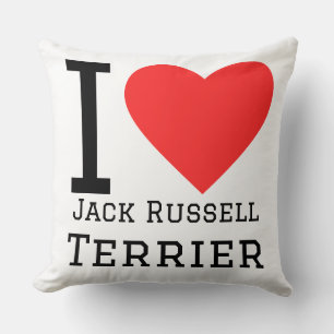 Coussin J'adore le terrier Jack Russell