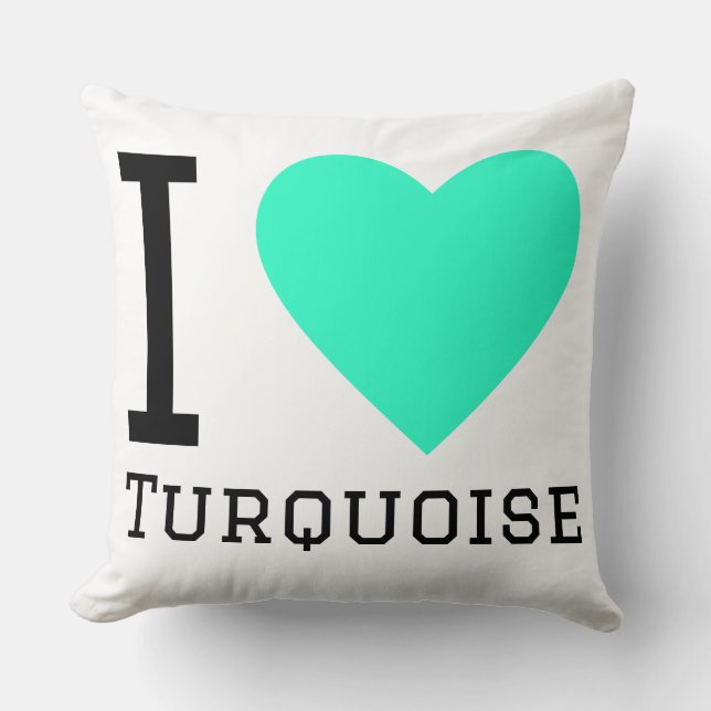 Coussin J'adore le turquoise  (Recto)