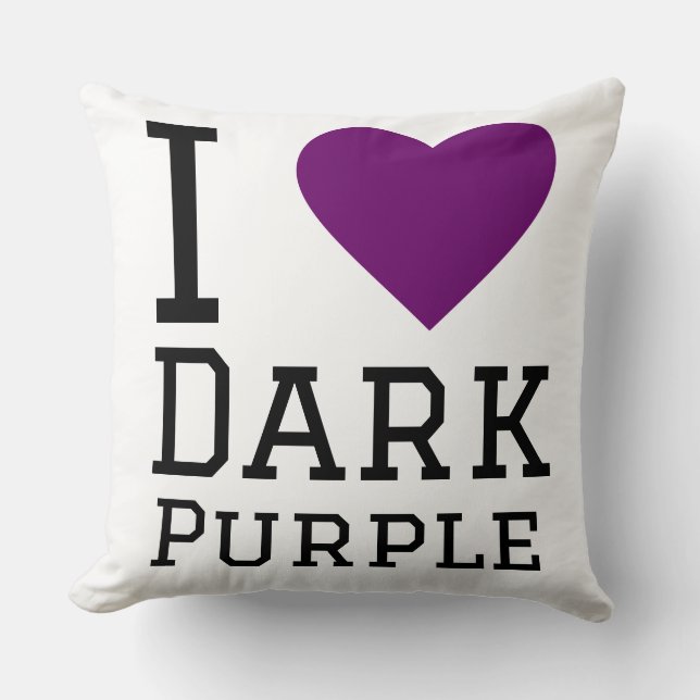 Coussin J'adore le violet foncé (Recto)