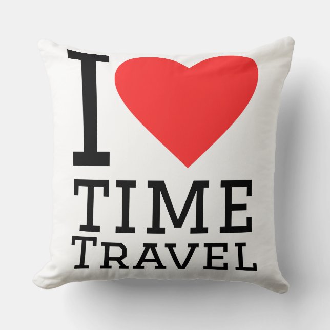 Coussin J'adore le voyage dans le temps (Recto)
