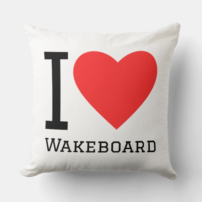Coussin J'adore le wakeboard (Recto)