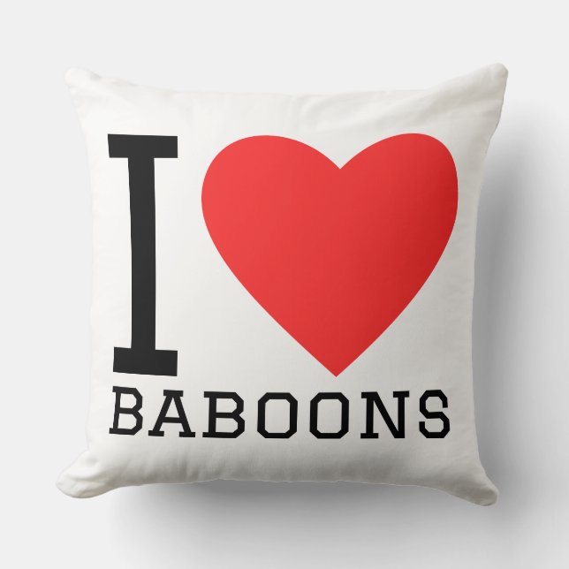 Coussin J'adore les babouins  (Recto)