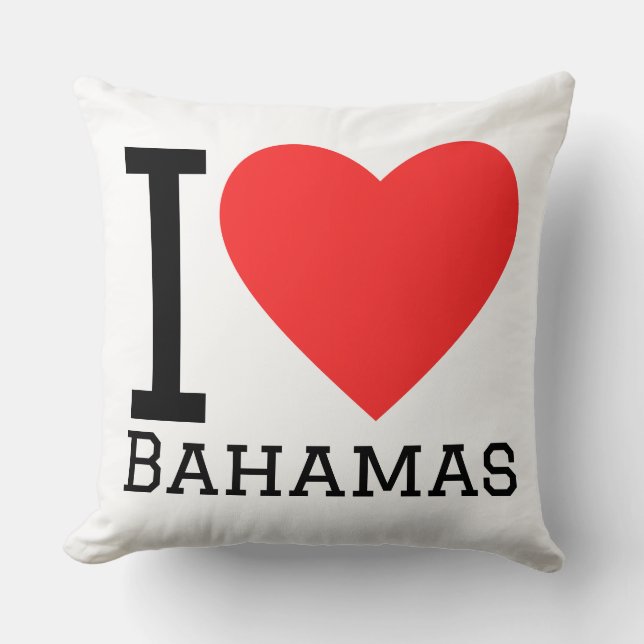 Coussin J'adore les Bahamas  (Recto)