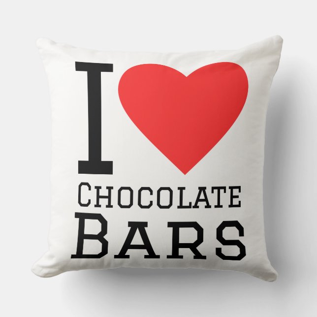 Coussin J'adore les barres de chocolat (Recto)