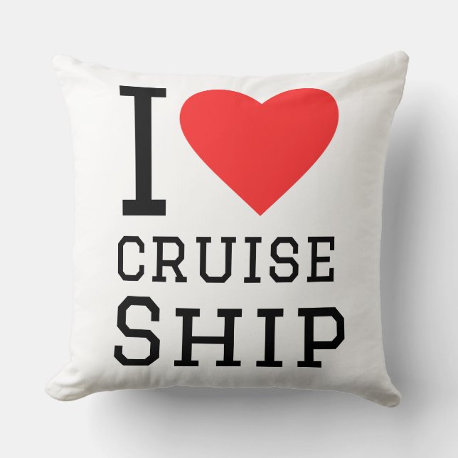 Coussin J'adore les bateaux de croisière (Recto)