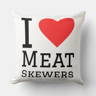 Coussin J'adore les brochettes de viande
