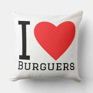 Coussin J'adore les burgers